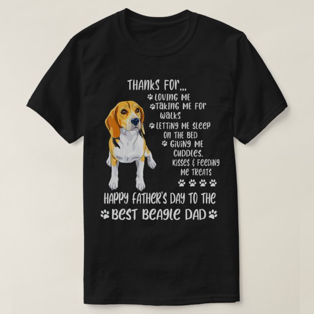 Lycklig Fars dag 2021 Beagle Pappa hund älskare T Shirt (Design framsida)