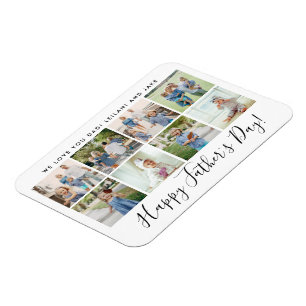 Lycklig Fars dag 8 Photo Collage Anpassningsbar Wh Magnet