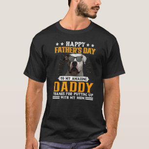 Lycklig Fars dag American Bulldog Hund för M T Shirt