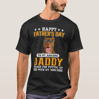 Lycklig Fars dag, amerikansk pit Bull Dog Pappa fö T Shirt