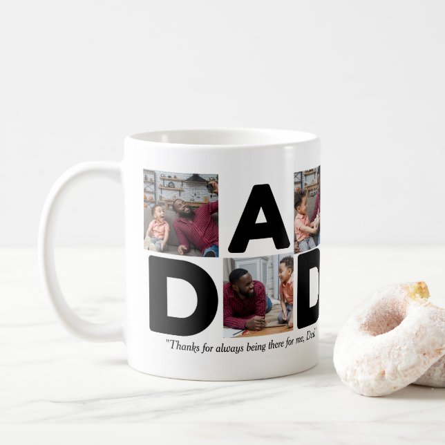 Lycklig Fars dag, Anpassningsbar Foto Mugg för Pap (Med munk)