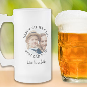 Lycklig Fars dag Anpassningsbar Photo Best Pappa n Frostat Ölglas