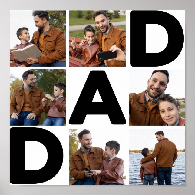Lycklig Fars dag Anpassningsbar Photo Poster (Framsidan)