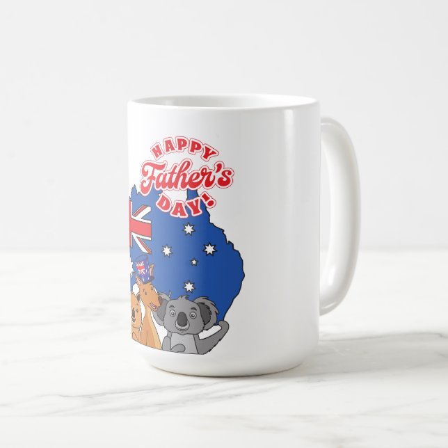 Lycklig Fars dag Australien Kaffemugg (Framsida höger)