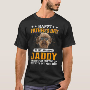 Lycklig Fars dag australiska labradoodle Hund Papp T Shirt