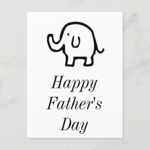 Lycklig Fars dag Baby Elephant Cute Simple Anpassn Helg Vykort