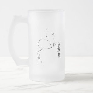 Lycklig Fars dag Baby och Pappa Line Art Mugg