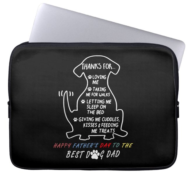 Lycklig Fars dag bästa Hund Pappa Laptop Fodral (Framsidan)