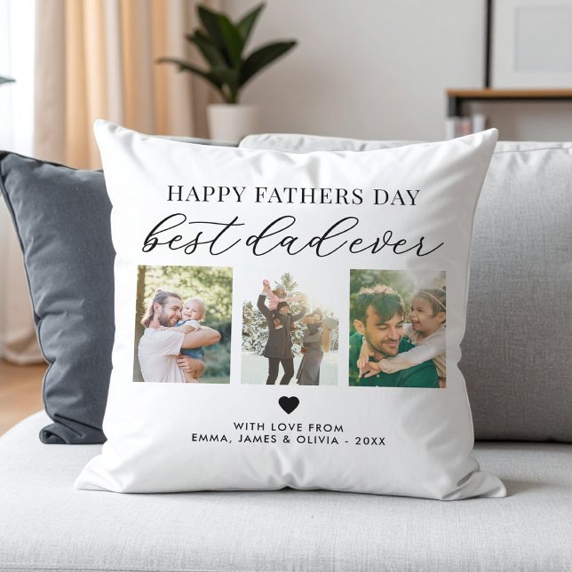 Lycklig Fars dag Bästa Pappa någonsin, 3 fotokolla Kudde (Skapare uppladdad)