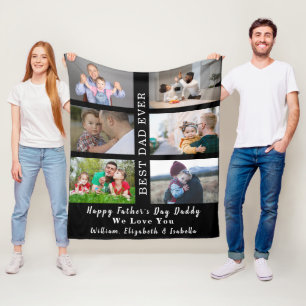 Lycklig Fars dag Bästa Pappa någonsin 6 Fotokoll Fleecefilt