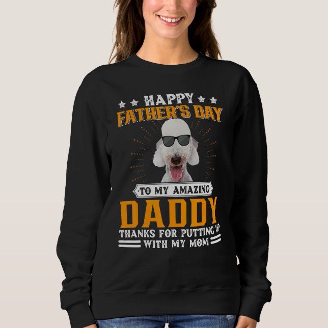 Lycklig Fars dag Bedlington Terrier Hund Fo T Shirt (Framsida)