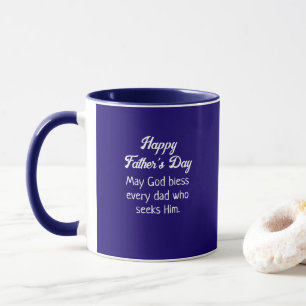 Lycklig Fars dag Bible Verse Mörk blått Mugg