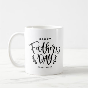 Lycklig Fars dag Black Hand Lettering Anpassningsb Kaffemugg