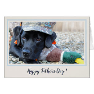 Lycklig Fars dag Black Labrador Cute Anka Hund - Hälsningskort