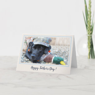 Lycklig Fars dag Black Labrador Cute Anka Hund Kort