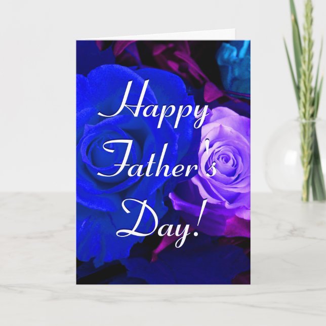 Lycklig Fars dag Blue Lila Ro I Kort (Framsida)