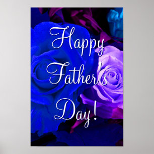 Lycklig Fars dag Blue Lila Ro Poster