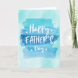 Lycklig Fars dag Blue Watercolor Rand Kort