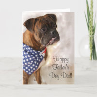 Lycklig Fars dag Boxer hund hälsningskort
