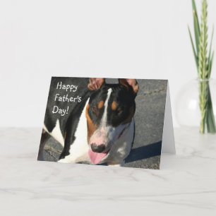 Lycklig Fars dag Bull Terrier-hälsningskort Kort