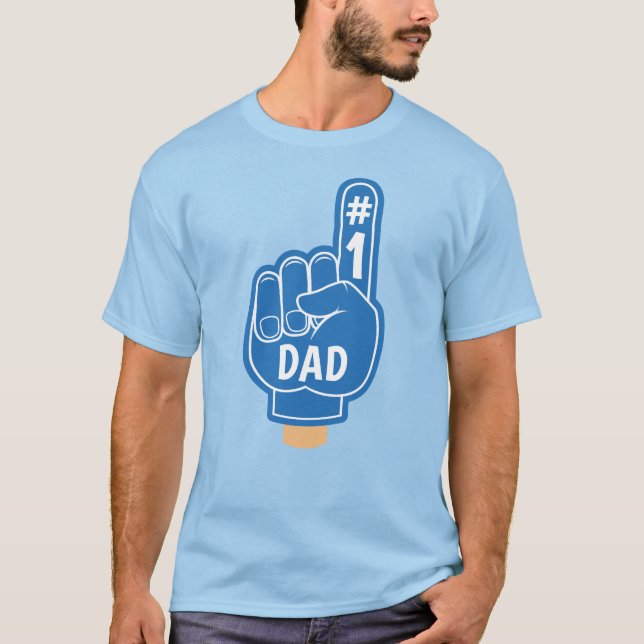Lycklig Fars dag Coola Retro Blue Bästa Pappa T Shirt (Framsida)