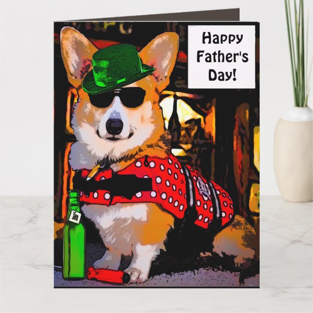 Lycklig Fars dag Corgi Kort (Framsida)