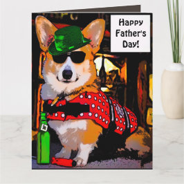 Lycklig Fars dag Corgi Kort