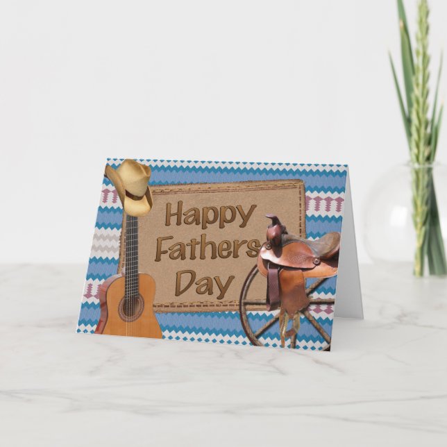 Lycklig Fars dag Cowboy Kort (Framsida)