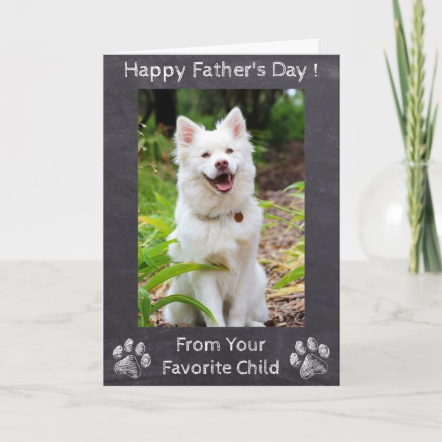 Lycklig Fars dag - Cute Hund Favorite - Foto Kort (Framsida)