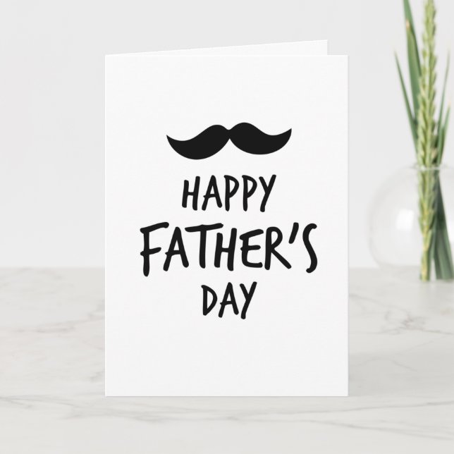 Lycklig Fars dag Cute Mustache Personlig Kort (Framsida)