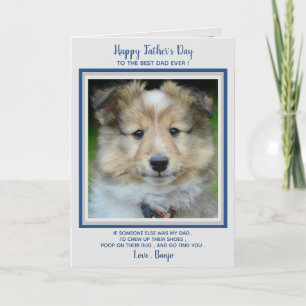 Lycklig Fars dag-Cute Rolig hund Pappa - sällskaps Tack Kort