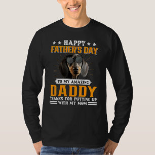 Lycklig Fars dag Dachshund Hund För manar T Shirt