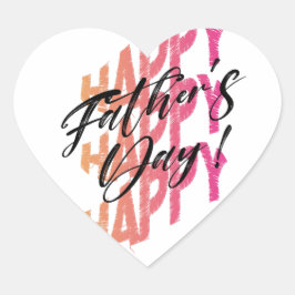 Lycklig fars dag-dekal hjärtformat klistermärke