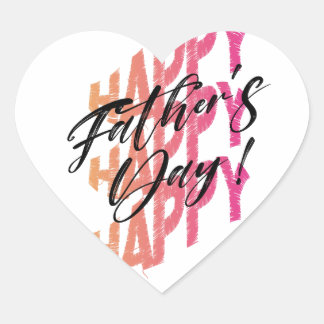 Lycklig fars dag-dekal hjärtformat klistermärke