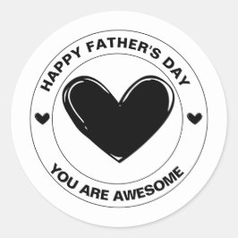 Lycklig Fars dag Du är Fantastisk Cute Hearts Gift Runt Klistermärke