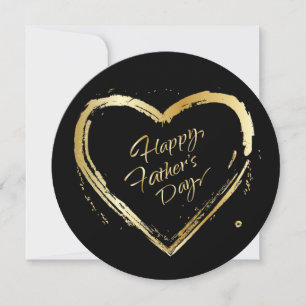 Lycklig Fars dag Elegant Guld Calligraphy Luxury Julkort