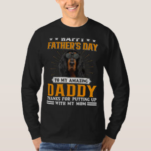 Lycklig Fars dag Engelska Setter Hund Pappa För ma T Shirt