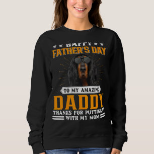 Lycklig Fars dag Engelska Setter Hund Pappa För ma T Shirt