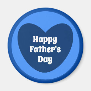 Lycklig Fars dag enkelt Cute Navy Blue Heart Magnet