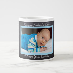 Lycklig Fars dag, Faux Chalkboard, Anpassningsbar  Jumbo Mugg