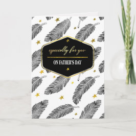 Lycklig Fars dag. Feather Mönster Kort