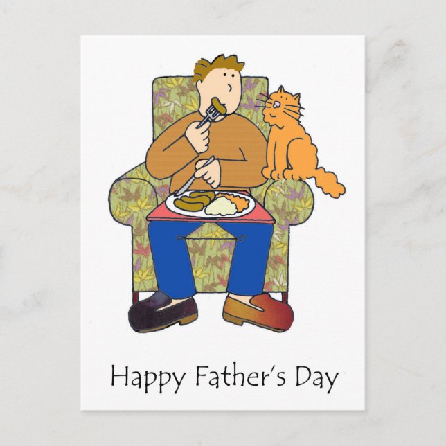 Lycklig Fars dag för Cat Lover Vykort (Framsida)