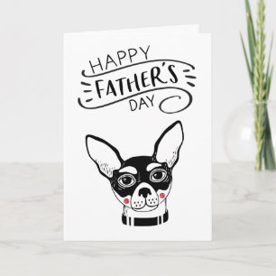 Lycklig fars dag för Chihuahua för hundpappa   Kort