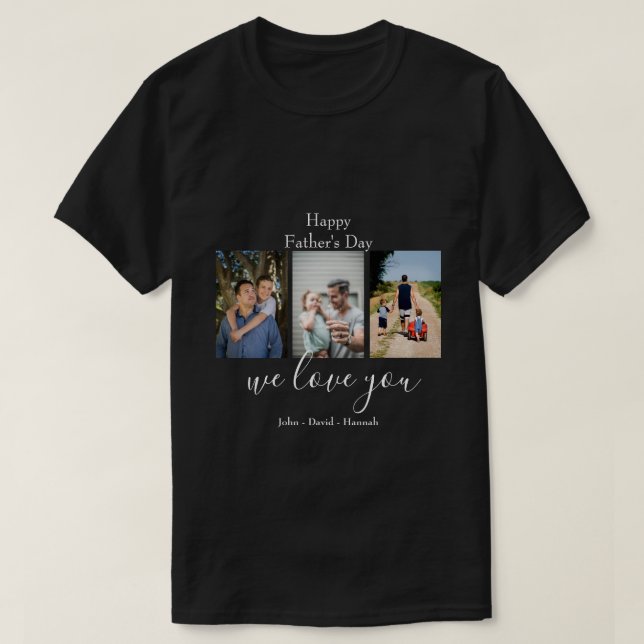 Lycklig Fars dag fotokollage T-Shirt (Design framsida)