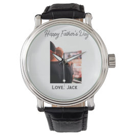 Lycklig fars dag fotomodern kärlek enkel far armbandsur