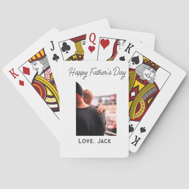 Lycklig fars dag fotomodern kärlek enkel far casinokort (Baksidan)