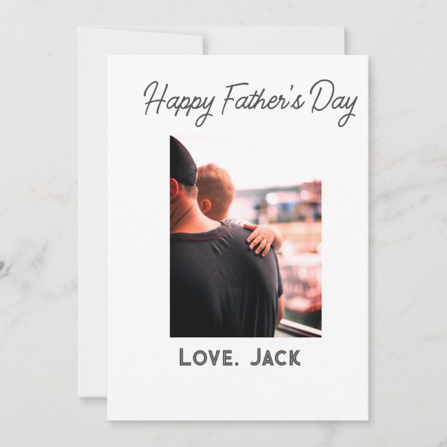 Lycklig fars dag fotomodern kärlek enkel far inbjudningar (Framsida)