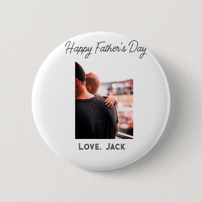 Lycklig fars dag fotomodern kärlek enkel far knapp (Framsida)