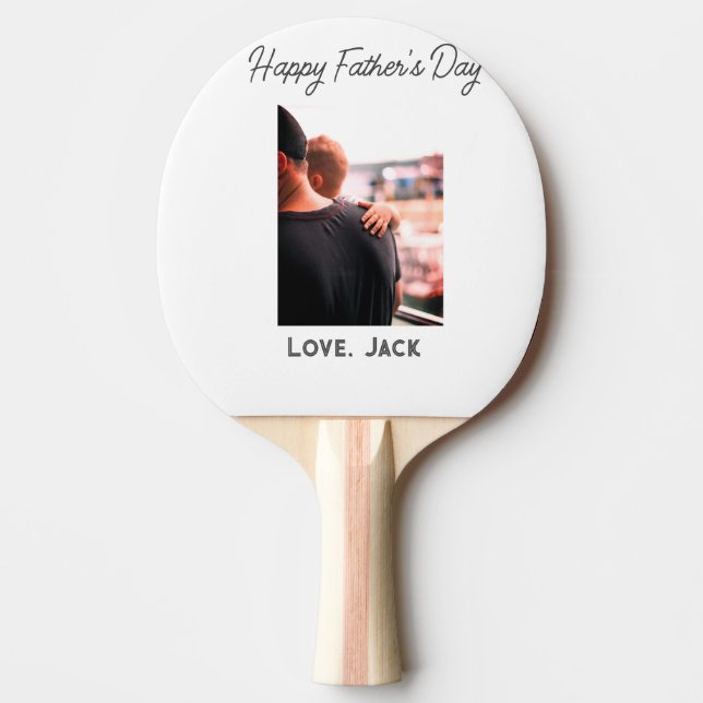 Lycklig fars dag fotomodern kärlek enkel far pingisracket (Framsidan)