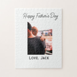 Lycklig fars dag fotomodern kärlek enkel far pussel